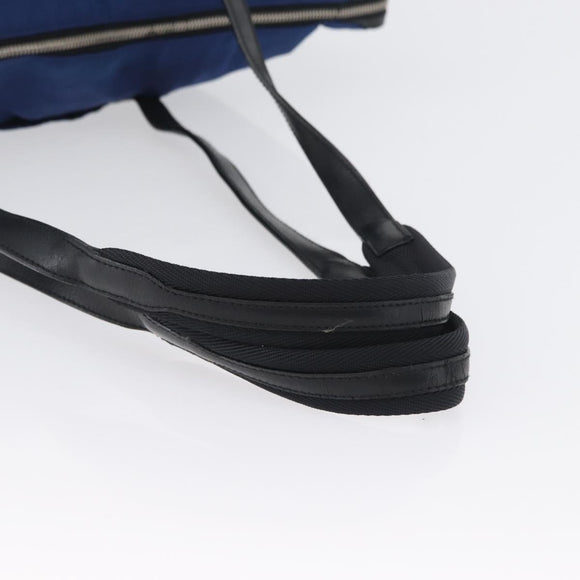 PRADA Tote Bag Nylon Blue Silver Auth 170684