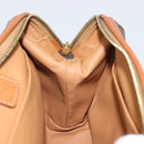 CELINE Macadam Canvas Pouch PVC Leather Brown Gold Auth 170685-10