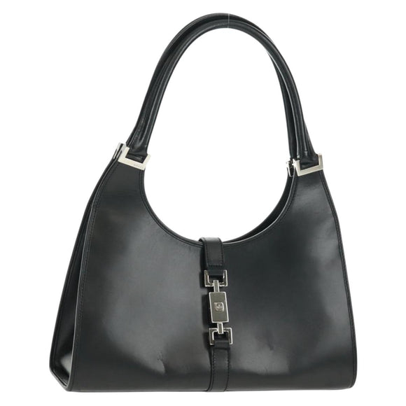 GUCCI Jackie Shoulder Bag Leather Black Silver 002 1067 1705 Auth 170690V