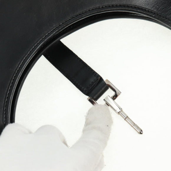 GUCCI Jackie Shoulder Bag Leather Black Silver 002 1067 1705 Auth 170690V