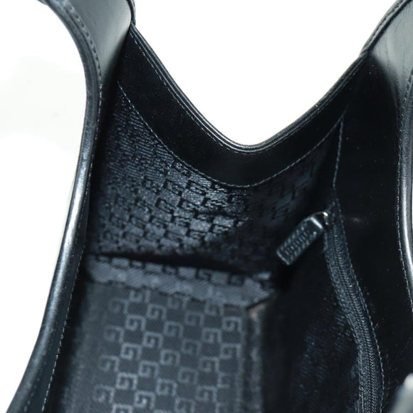 GUCCI Jackie Shoulder Bag Leather Black Silver 002 1067 1705 Auth 170690V