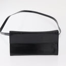 Salvatore Ferragamo Gancini Hand Bag Patent leather 2way Black Gold Auth 170695-11