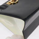 Salvatore Ferragamo Gancini Hand Bag Patent leather 2way Black Gold Auth 170695-12