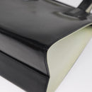 Salvatore Ferragamo Gancini Hand Bag Patent leather 2way Black Gold Auth 170695-15