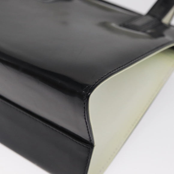 Salvatore Ferragamo Gancini Hand Bag Patent leather 2way Black Gold Auth 170695