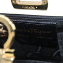 Salvatore Ferragamo Gancini Hand Bag Patent leather 2way Black Gold Auth 170695-17