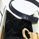 Salvatore Ferragamo Gancini Hand Bag Patent leather 2way Black Gold Auth 170695-20