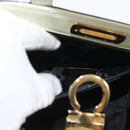 Salvatore Ferragamo Gancini Hand Bag Patent leather 2way Black Gold Auth 170695-22