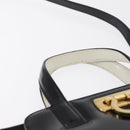 Salvatore Ferragamo Gancini Hand Bag Patent leather 2way Black Gold Auth 170695-8