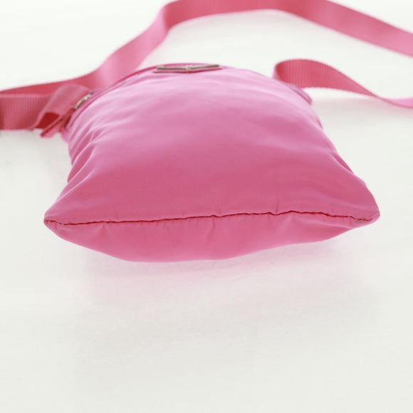 PRADA Shoulder Bag Nylon Pink Silver Auth 170698V