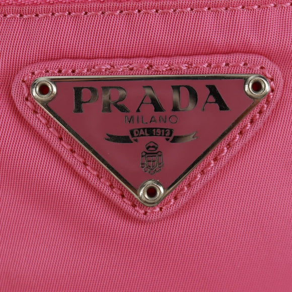 PRADA Shoulder Bag Nylon Pink Silver Auth 170698V