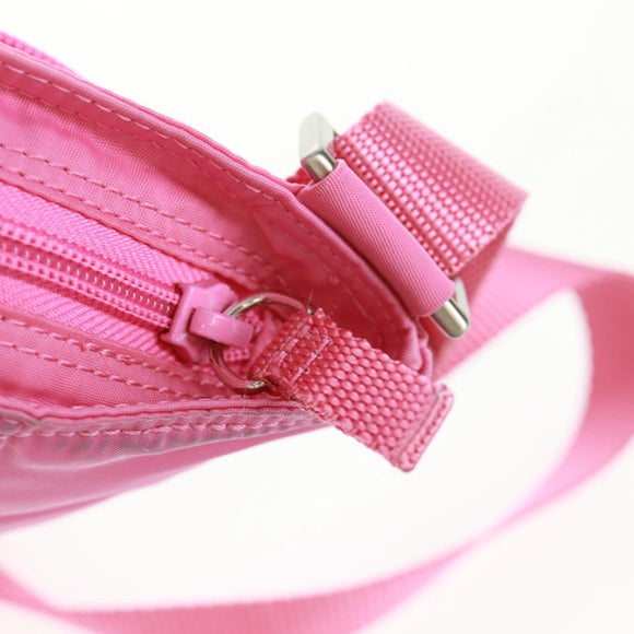 PRADA Shoulder Bag Nylon Pink Silver Auth 170698V