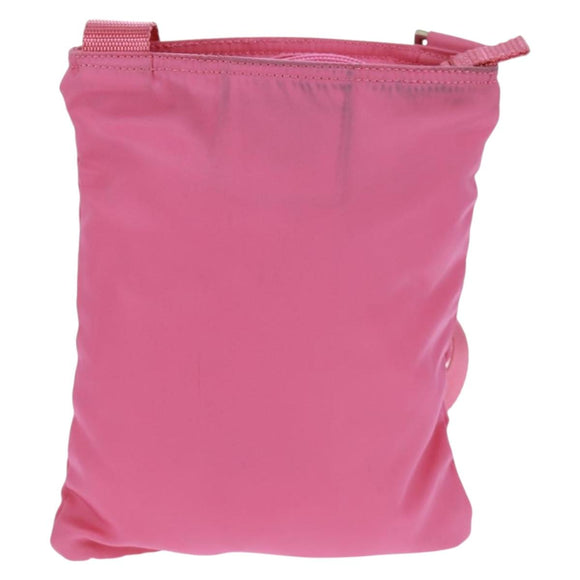 PRADA Shoulder Bag Nylon Pink Silver Auth 170698V