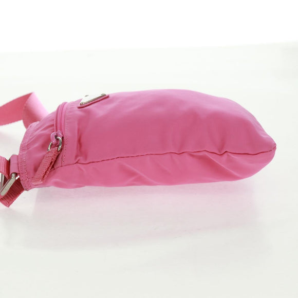 PRADA Shoulder Bag Nylon Pink Silver Auth 170698V
