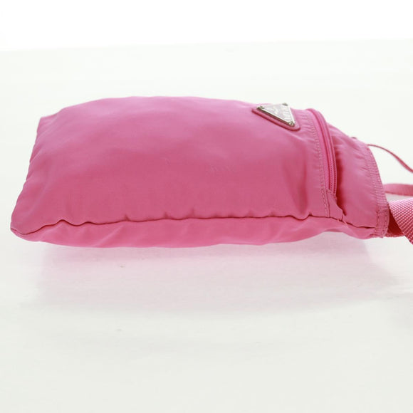 PRADA Shoulder Bag Nylon Pink Silver Auth 170698V
