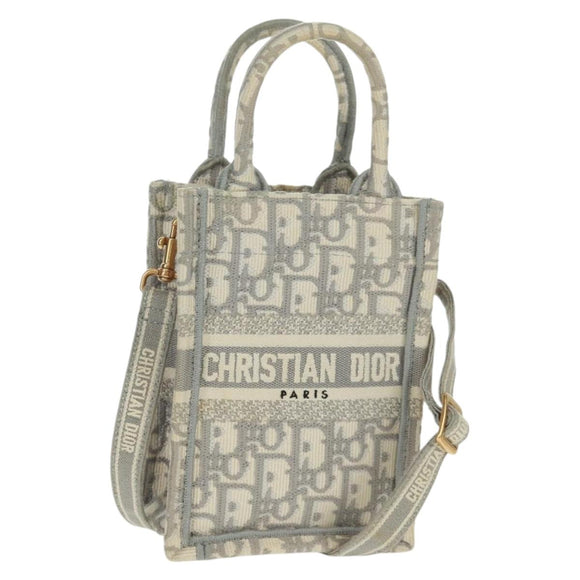 Christian Dior Trotter Canvas Oblique Book Tote Minibag Witgoud Origineel 170699M