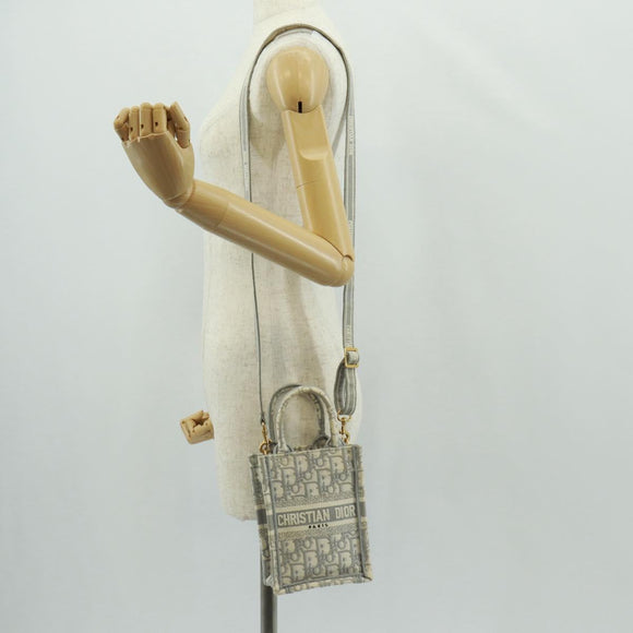 Christian Dior Trotter Canvas Oblique Book Tote Minibag Witgoud Origineel 170699M