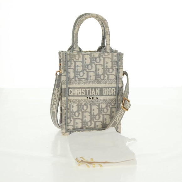 Christian Dior Trotter Canvas Oblique Book Tote Minibag Witgoud Origineel 170699M
