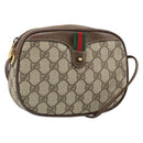 GUCCI GG Supreme Web Sherry Line Bag PVC Beige Gold 007 58 6112 Auth 170700-1