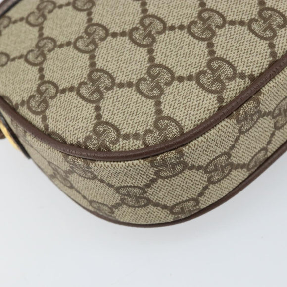 GUCCI GG Supreme Web Sherry Line Bag PVC Beige Gold 007 58 6112 Auth 170700
