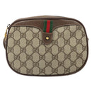 GUCCI GG Supreme Web Sherry Line Bag PVC Beige Gold 007 58 6112 Auth 170700-13