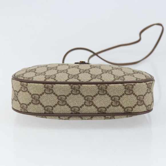 GUCCI GG Supreme Web Sherry Line Bag PVC Beige Gold 007 58 6112 Auth 170700