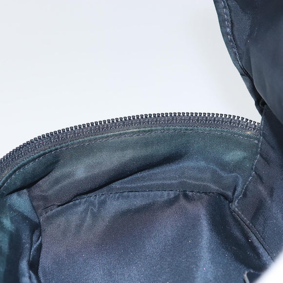 Christian Dior Trotter Canvas Saddle Pouch Navy Gold Auth 170701
