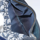 Christian Dior Trotter Canvas Saddle Pouch Navy Gold Auth 170701-21