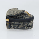 Christian Dior Trotter Canvas Saddle Pouch Navy Gold Auth 170701-5