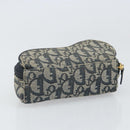 Christian Dior Trotter Canvas Saddle Pouch Navy Gold Auth 170701-6