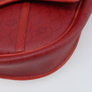 Christian Dior Honeycomb Canvas Shoulder Bag PVC Red Gold Auth 170715-9