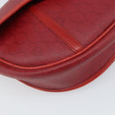 Christian Dior Honeycomb Canvas Shoulder Bag PVC Red Gold Auth 170715-14