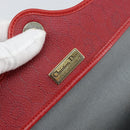 Christian Dior Honeycomb Canvas Shoulder Bag PVC Red Gold Auth 170715-11