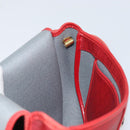 Christian Dior Honeycomb Canvas Shoulder Bag PVC Red Gold Auth 170715-18