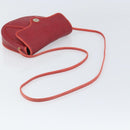 Christian Dior Honeycomb Canvas Shoulder Bag PVC Red Gold Auth 170715-7