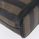 FENDI Pecan Canvas Shoulder Bag PVC Black Brown Auth 170718-8