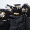 FENDI Pecan Canvas Shoulder Bag PVC Black Brown Auth 170718-11