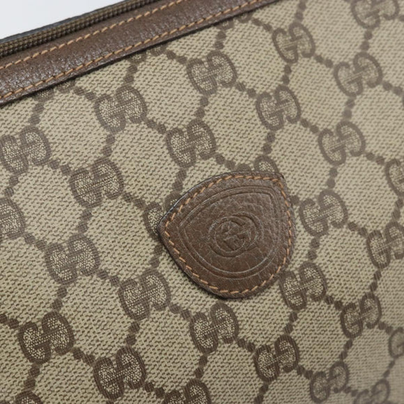 GUCCI GG Supreme Shoulder Bag PVC Beige Gold 001 115 6595 Auth 170723