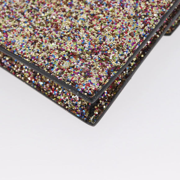 SAINT LAURENT Chain Wallet Shoulder Bag Sequin Multicolor Gold Auth 170726