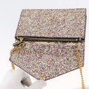 SAINT LAURENT Chain Wallet Shoulder Bag Sequin Multicolor Gold Auth 170726-9