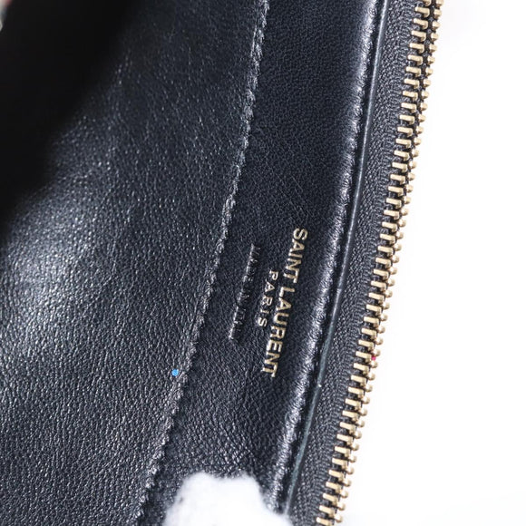 SAINT LAURENT Chain Wallet Shoulder Bag Sequin Multicolor Gold Auth 170726