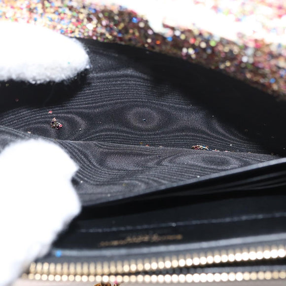 SAINT LAURENT Chain Wallet Shoulder Bag Sequin Multicolor Gold Auth 170726