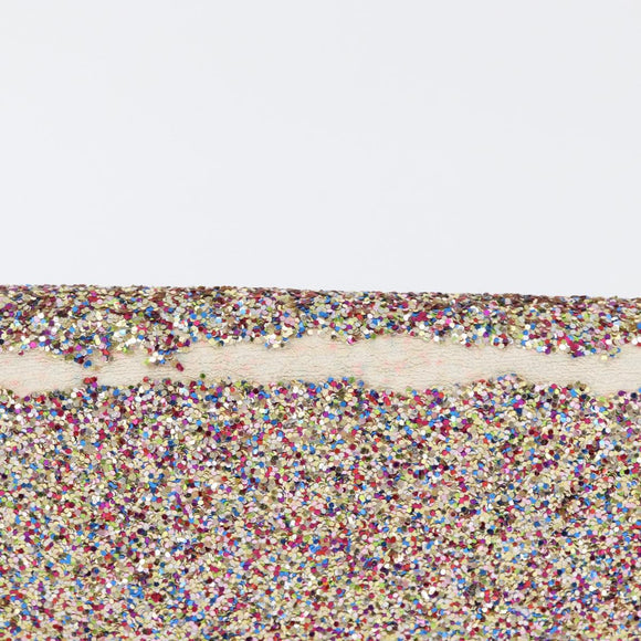 SAINT LAURENT Chain Wallet Shoulder Bag Sequin Multicolor Gold Auth 170726