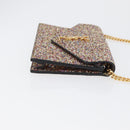SAINT LAURENT Chain Wallet Shoulder Bag Sequin Multicolor Gold Auth 170726-4