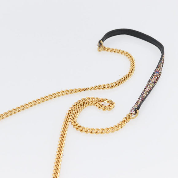 SAINT LAURENT Chain Wallet Shoulder Bag Sequin Multicolor Gold Auth 170726
