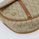 Christian Dior Honeycomb Canvas Shoulder Bag PVC Beige Gold Auth 170728-12