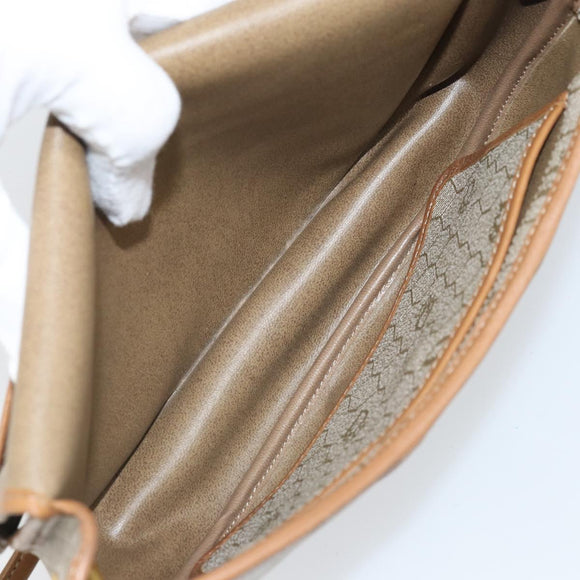 Christian Dior Honeycomb Canvas Shoulder Bag PVC Beige Gold Auth 170728