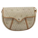 Christian Dior Honeycomb Canvas Shoulder Bag PVC Beige Gold Auth 170728-2