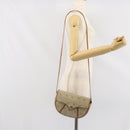 Christian Dior Honeycomb Canvas Shoulder Bag PVC Beige Gold Auth 170728-22