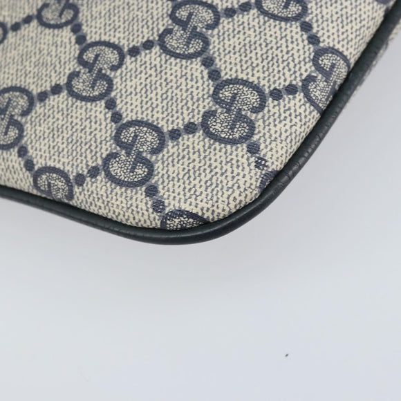GUCCI GG Supreme Sherry Line Shoulder Bag PVC Navy Gold 904 02 047 Auth 170730